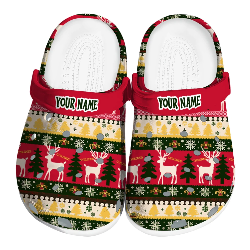 personalized iowa state cyclones christmas motif clogs best selling personalized iowa state cyclones christmas motif clogs best selling