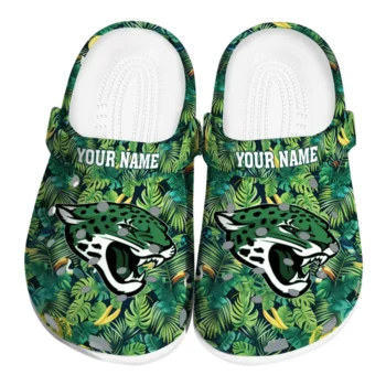 personalized jacksonville jaguars tropical leaves clogs best selling