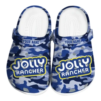 personalized jolly rancher blue camouflage blue black clogs best selling hey clogs
