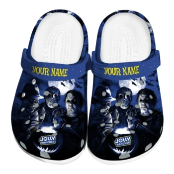 personalized jolly rancher fright icons blue black clogs best selling hey clogs