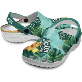 personalized jolly rancher hibiscus delight green red clogs high quality hey clogs