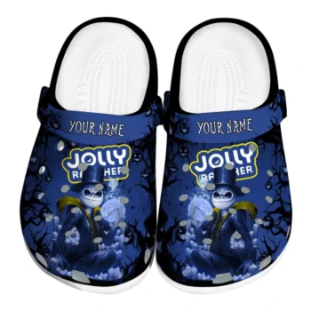 personalized jolly rancher skeleton grin blue black clogs best selling hey clogs