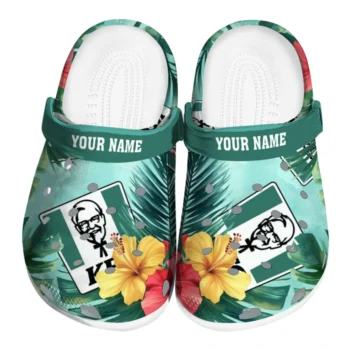 personalized kfc hawaii green red clogs best selling hey clogs