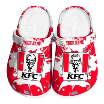 personalized kfc name personalization red white clogs best selling hey clogs