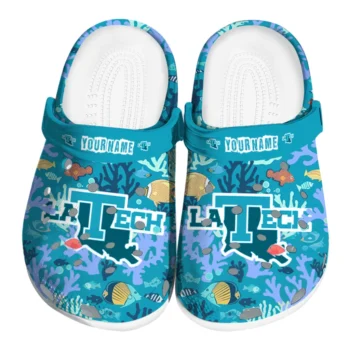 personalized la tech tropical fish ocean clogs best selling