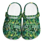 personalized la tech tropical leaves clogs best selling