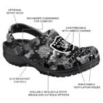 personalized las vegas raiders snowy hills clogs best selling