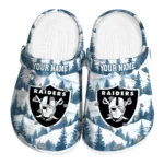 personalized las vegas raiders snowy mountains clogs best selling
