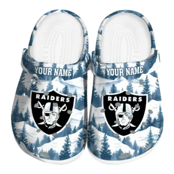 personalized las vegas raiders snowy mountains clogs best selling