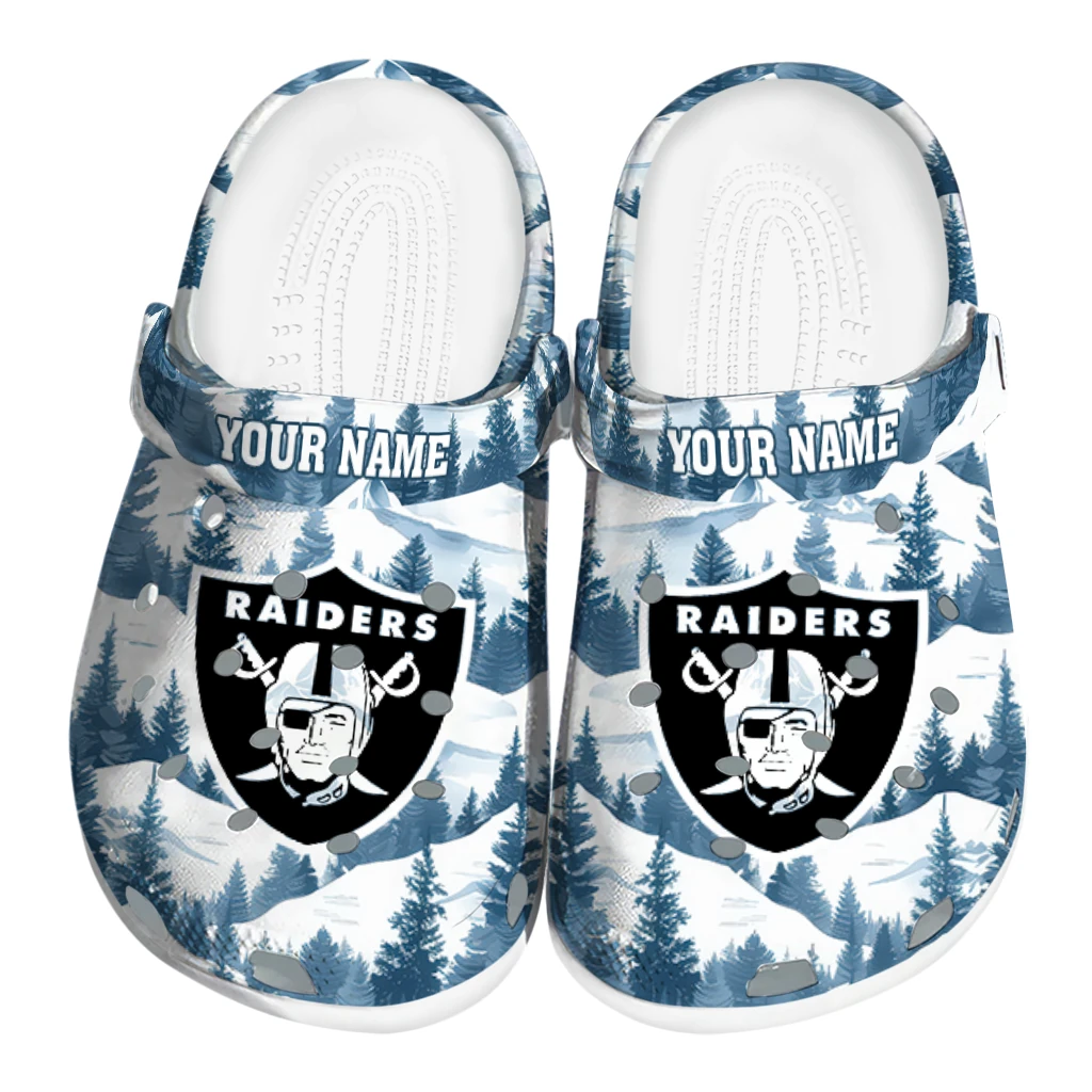 personalized las vegas raiders snowy mountains clogs best selling personalized las vegas raiders snowy mountains clogs best selling