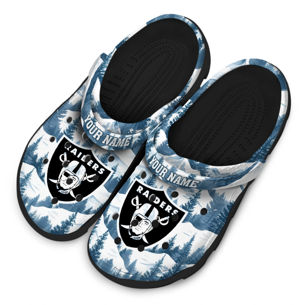 personalized las vegas raiders snowy mountains clogs latest model personalized las vegas raiders snowy mountains clogs latest model