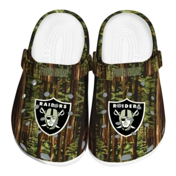 personalized las vegas raiders woods forest designs clogs best selling