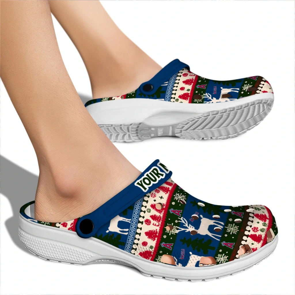 personalized los angeles angels christmas motif clogs fashion forward personalized los angeles angels christmas motif clogs fashion forward