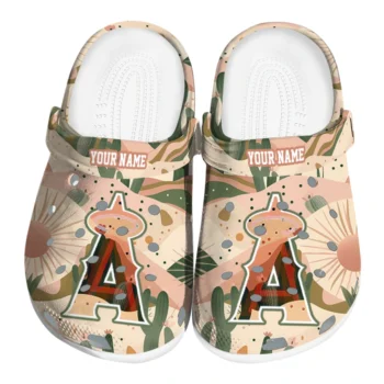 personalized los angeles angels desert cactus pattern clogs best selling