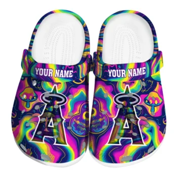 personalized los angeles angels swirling mushrooms clogs best selling