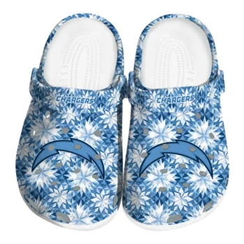 personalized los angeles chargers snowflake mosaic clogs best selling