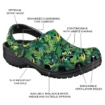 personalized los angeles chargers tropical leaves clogs best selling