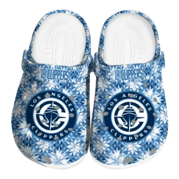 personalized los angeles clippers snowflake mosaic clogs best selling