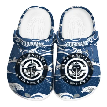 personalized los angeles clippers wave flow clogs best selling