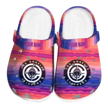 personalized los angeles clippers wavy stripes clogs best selling