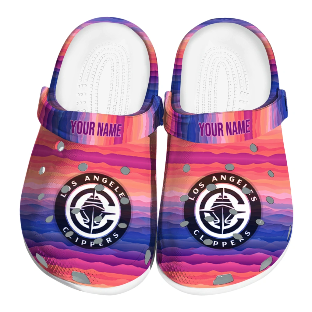personalized los angeles clippers wavy stripes clogs best selling personalized los angeles clippers wavy stripes clogs best selling