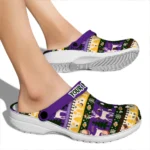 personalized los angeles lakers christmas motif clogs best selling