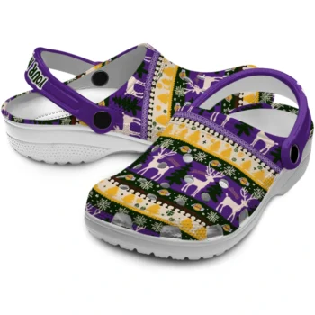 personalized los angeles lakers christmas motif clogs high quality