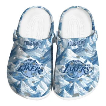 personalized los angeles lakers mountain artwork clogs best selling