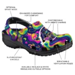 personalized los angeles lakers swirling mushrooms clogs best selling