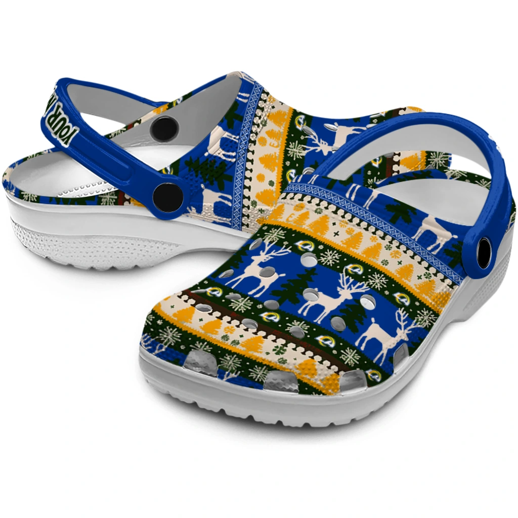 personalized los angeles rams christmas motif clogs high quality personalized los angeles rams christmas motif clogs high quality