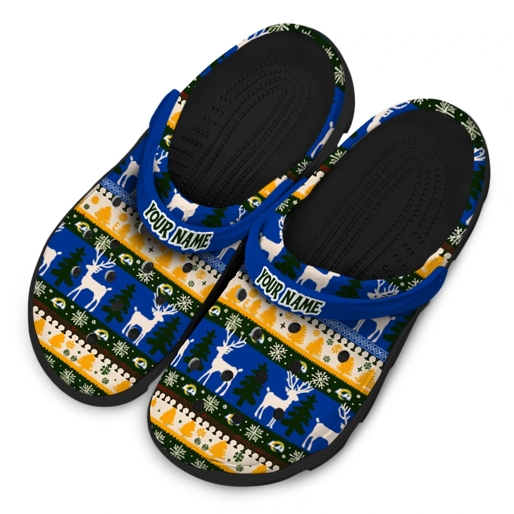 personalized los angeles rams christmas motif clogs latest model personalized los angeles rams christmas motif clogs latest model
