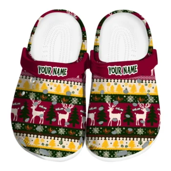 personalized louisiana monroe warhawks christmas motif clogs best selling