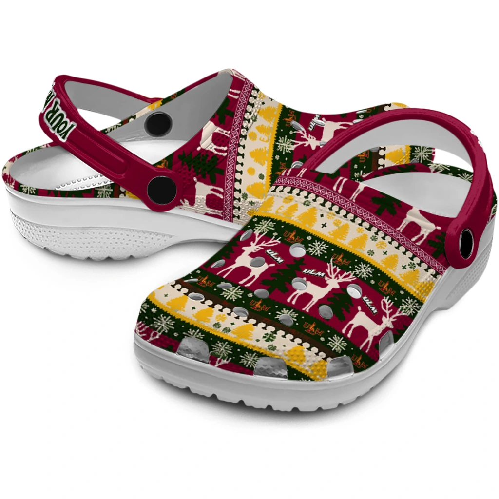 personalized louisiana monroe warhawks christmas motif clogs high quality personalized louisiana monroe warhawks christmas motif clogs high quality