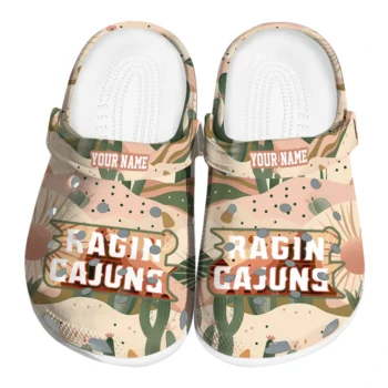 personalized louisiana ragin cajuns desert cactus pattern clogs best selling