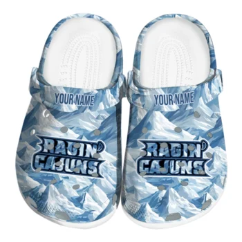 personalized louisiana ragin cajuns mountain artwork clogs best selling