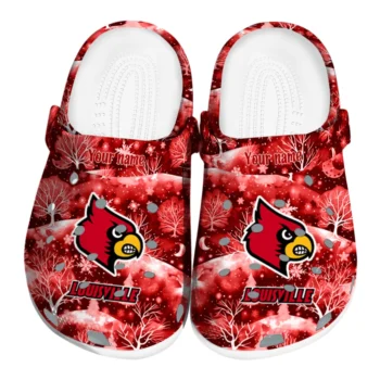 personalized louisville cardinals snowy hills clogs best selling