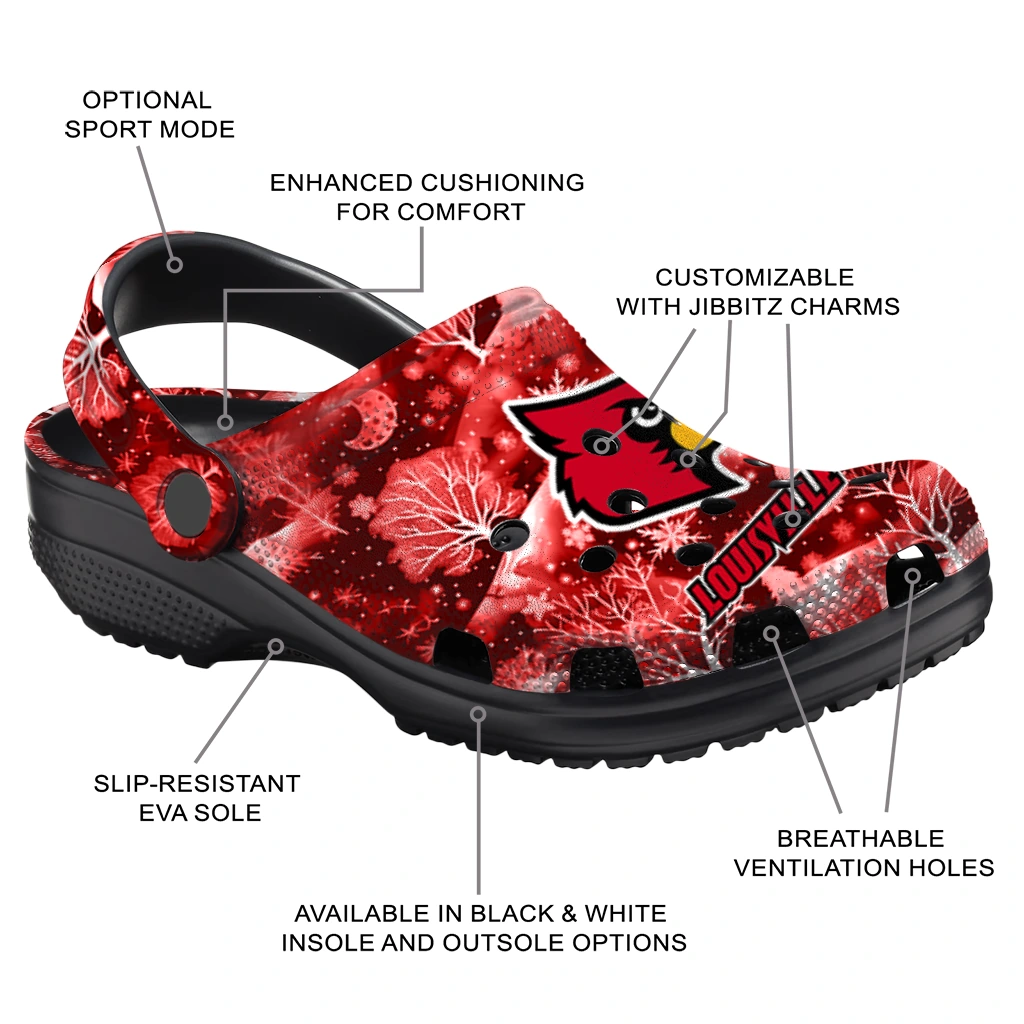 personalized louisville cardinals snowy hills clogs new arrival personalized louisville cardinals snowy hills clogs new arrival