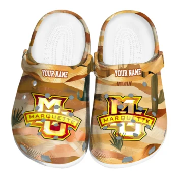 personalized marquette golden eagles desert layers clogs best selling