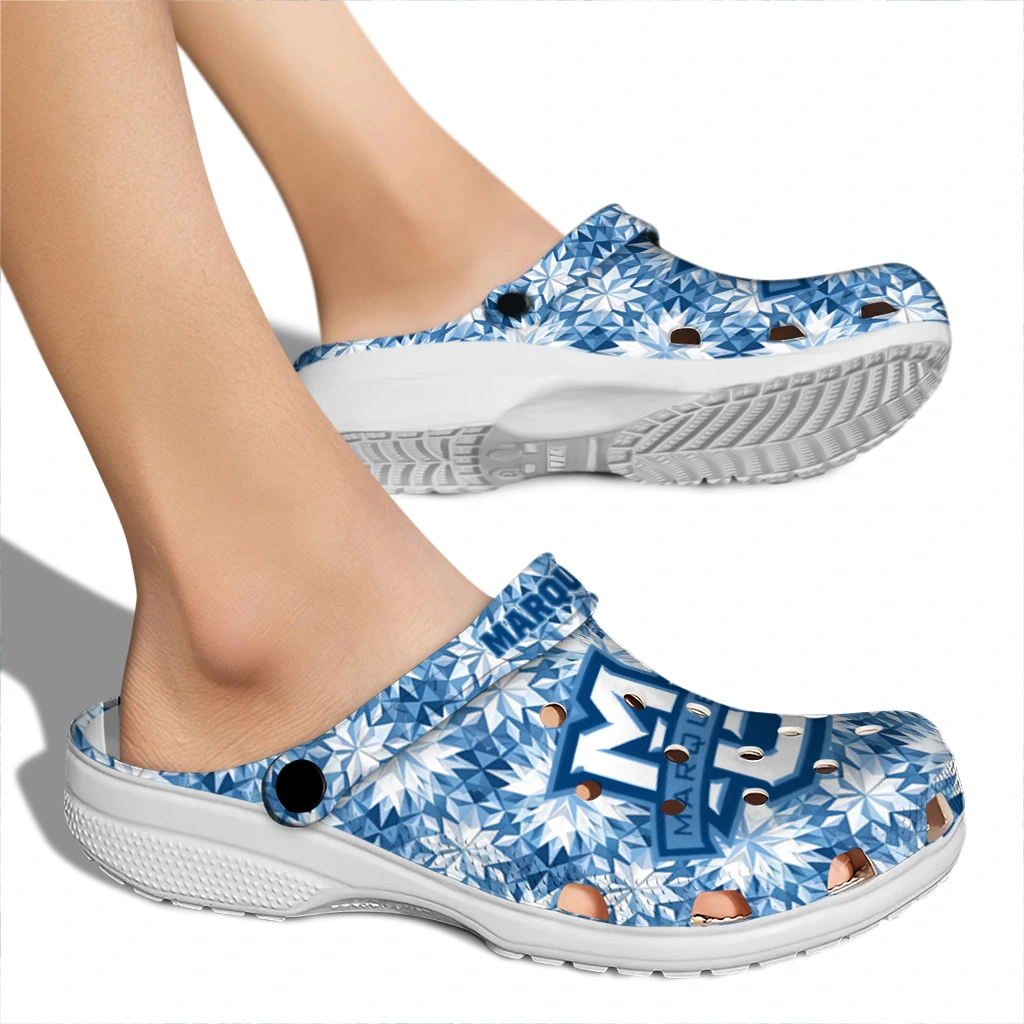personalized marquette golden eagles snowflake mosaic clogs fashion forward personalized marquette golden eagles snowflake mosaic clogs fashion forward