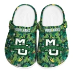 personalized marquette golden eagles tropical leaves clogs best selling