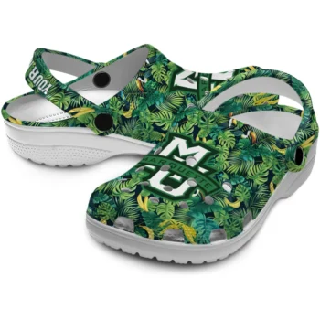 personalized marquette golden eagles tropical leaves clogs high quality