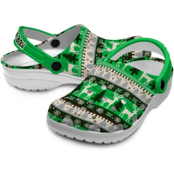 personalized marshall thundering herd christmas motif clogs high quality