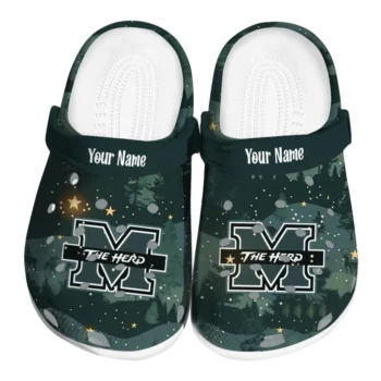 personalized marshall thundering herd deer nightscape clogs best selling