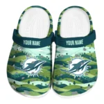 personalized miami dolphins hills illustration clogs best selling