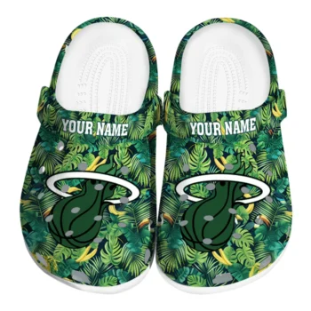 personalized miami heat tropical leaves clogs best selling