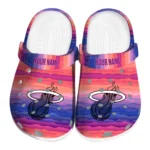 personalized miami heat wavy stripes clogs best selling