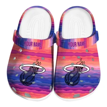 personalized miami heat wavy stripes clogs best selling