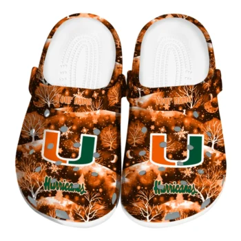 personalized miami hurricanes snowy hills clogs best selling