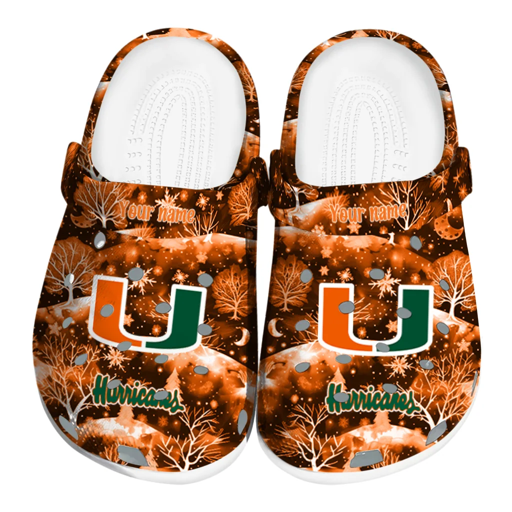 personalized miami hurricanes snowy hills clogs best selling personalized miami hurricanes snowy hills clogs best selling