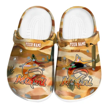 personalized miami marlins desert layers clogs best selling